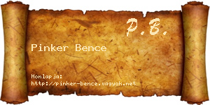 Pinker Bence névjegykártya